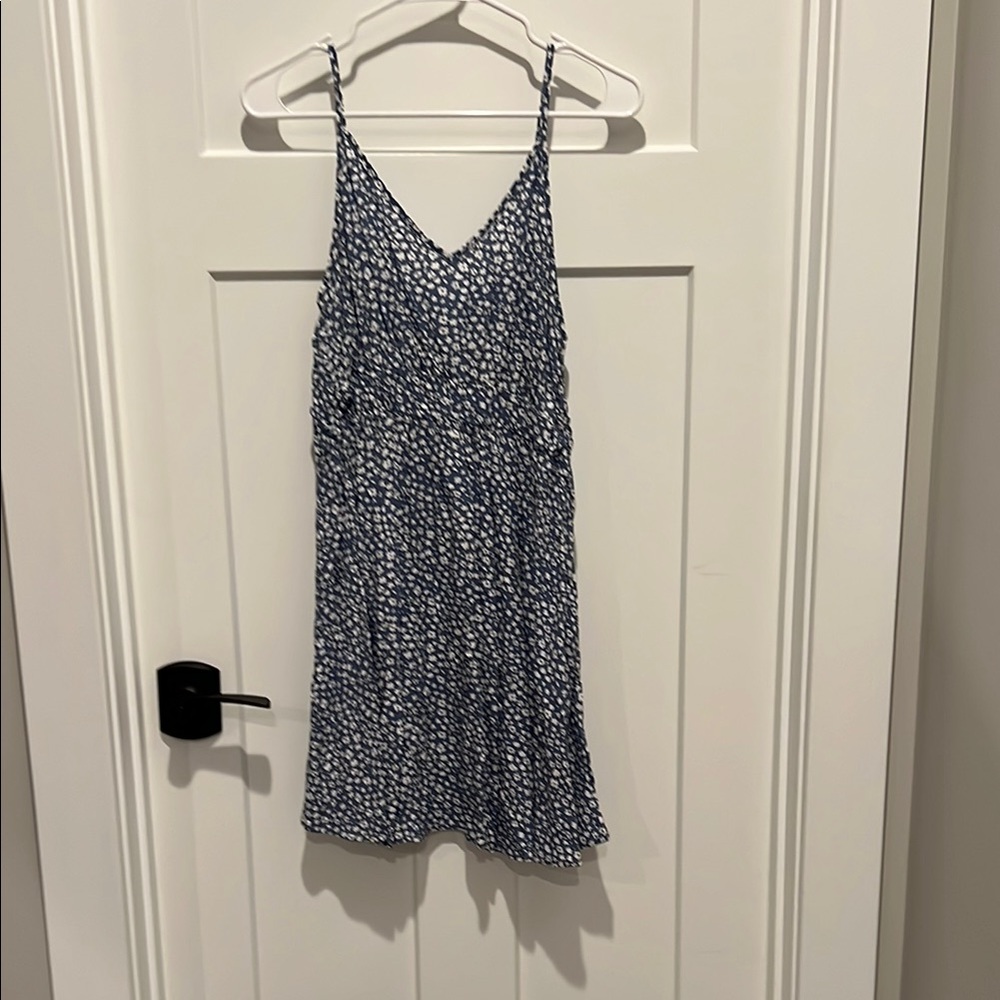 SHEIN Blue and White Patterned Dress